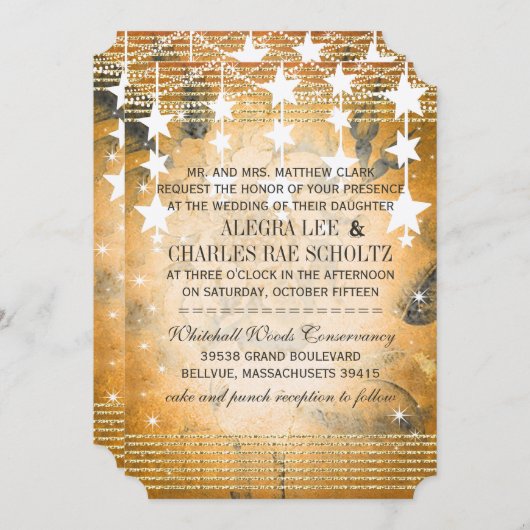 Roos Gold Wedding Chalkboard onder de sterren Kaart (Voorkant / Achterkant)