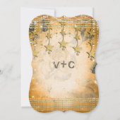 Roos Gold Wedding Chalkboard onder de sterren Kaart (Achterkant)