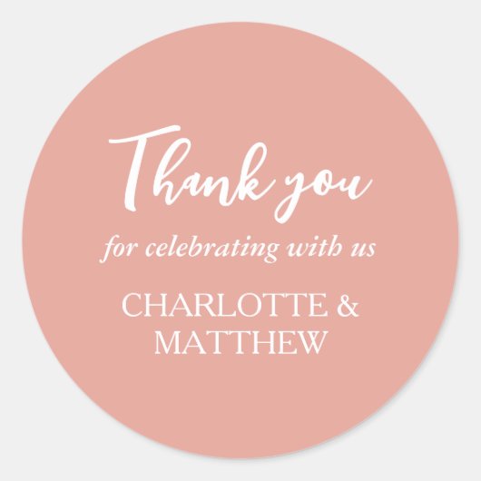 Roos Gold Wedding Classic Round Sticker (Voorkant)