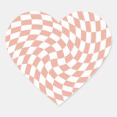 Roos Gold Wedding Collectie Chekered Hart Sticker (Voorkant)