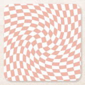 Roos Gold Wedding Collectie Chekered Kartonnen Onderzetters (Voorkant)