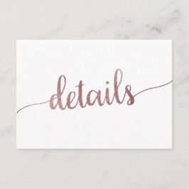 Roos Gold Wedding Details Kaart invoegen