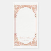 Roos Gold Wedding Elegant  Antiek Script Servet (Voorkant)
