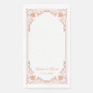 Roos Gold Wedding Elegant Antiek Script Servet