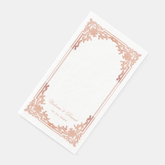 Roos Gold Wedding Elegant  Antiek Script Servet (Hoek)
