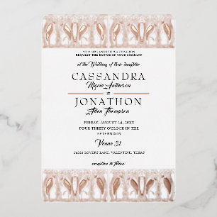 Roos Gold Wedding Event Folie Uitnodiging