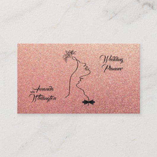 Roos Gold Wedding Event Planner Visitekaartje (Voorkant)
