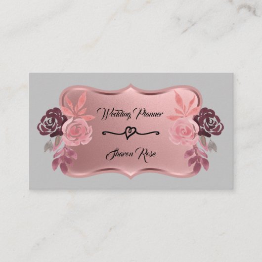 Roos Gold Wedding Event Planner Visitekaartje (Voorkant)