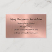 Roos Gold Wedding Event Planner Visitekaartje (Achterkant)