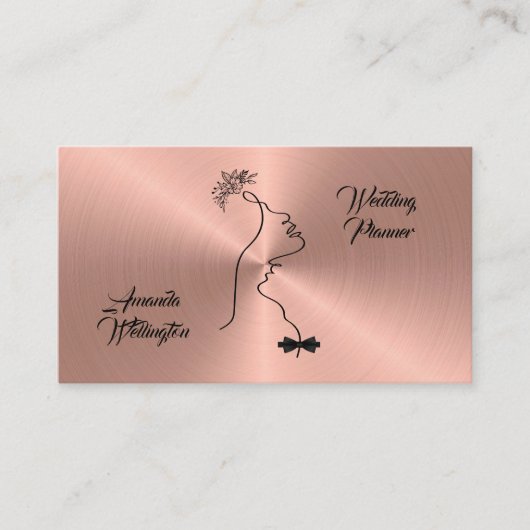 Roos Gold Wedding Event Planner Visitekaartje (Voorkant)