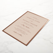 Roos Gold Wedding Folie Uitnodiging (Gedraaid)