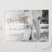 Roos Gold Wedding Foto Hartelijk dank Folie Feestdagenkaart (Voorkant)