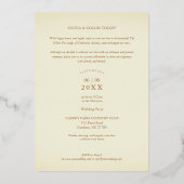 Roos Gold Wedding gewoon gehuwd met handschrift Folie Uitnodiging (Achterkant)