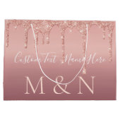 Roos Gold Wedding Gift Bag Gepersonaliseerde Jouw  Groot Cadeauzakje (Achterkant)