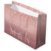 Roos Gold Wedding Gift Bag Gepersonaliseerde Jouw  Groot Cadeauzakje (Voorkant Gekanteld)