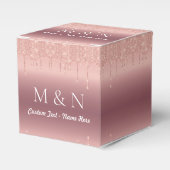 Roos Gold Wedding Gift Box Aangepaste naam en lett Bedankdoosjes (Voorkant Zijde)