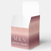 Roos Gold Wedding Gift Box Aangepaste naam en lett Bedankdoosjes (Geopend)