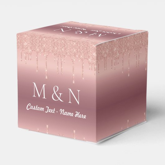 Roos Gold Wedding Gift Box Aangepaste naam en lett Bedankdoosjes (Achterkant)