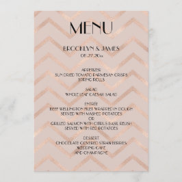 Roos Gold Wedding Menu Chevron Kaarten