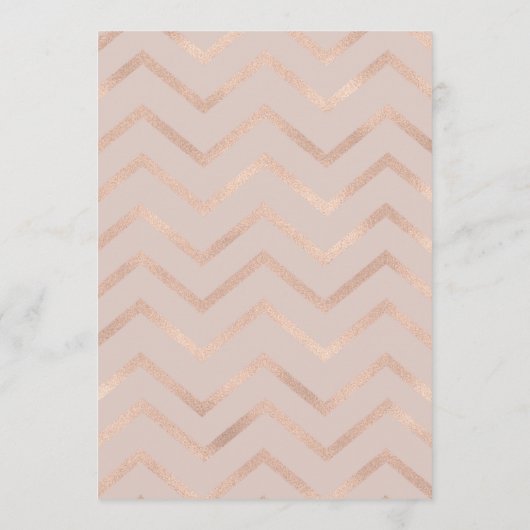 Roos Gold Wedding Menu Chevron Kaarten (Achterkant)