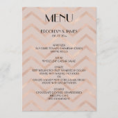 Roos Gold Wedding Menu Chevron Kaarten (Voorkant)