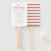 Roos Gold Wedding Order of Events Schema Handwaaier (Voorkant en achterkant)