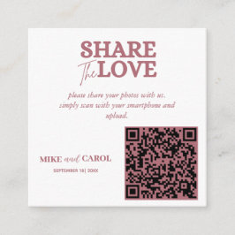 Roos Gold Wedding Photo Sharing met QR-code Informatiekaartje