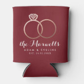 Roos Gold Wedding Rings Burgundy Koelbox Blikjeskoeler (Voorkant)