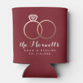 Roos Gold Wedding Rings Burgundy Koelbox Blikjeskoeler (Achterkant)