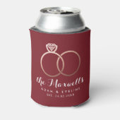 Roos Gold Wedding Rings Burgundy Koelbox Blikjeskoeler (Blikje Achterkant)