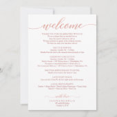 Roos Gold Wedding Route - Huwelijk Welkom Kaart (Voorkant)