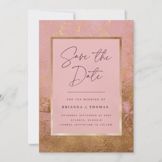 Roos Gold Wedding Save the Date (Voorkant)