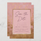 Roos Gold Wedding Save the Date (Voorkant / Achterkant)