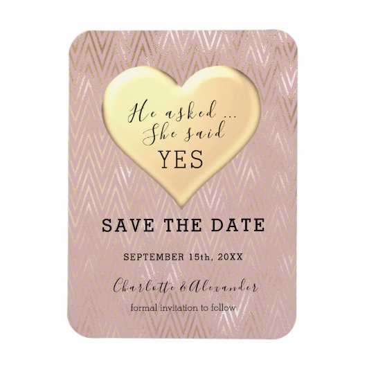 Roos Gold Wedding Save the Date Invitation Magneet (Verticaal)