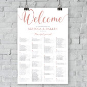 Roos Gold Wedding Seating Chart Alfabetisch Poster