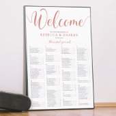 Roos Gold Wedding Seating Chart Alfabetisch Poster