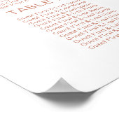 Roos Gold Wedding Seating Chart Poster (Hoek)