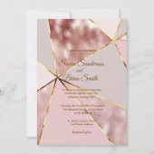 Roos Gold Wedding Uitnodiging (Voorkant)