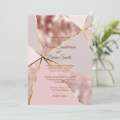 Roos Gold Wedding Uitnodiging (Staand voorkant)