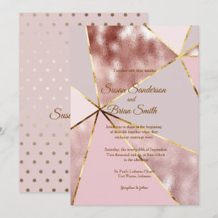 Roos Gold Wedding Uitnodiging