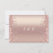 Roos Gold Wedding Uitnodiging Blush Glitter Driver (Achterkant)