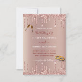 Roos Gold Wedding Uitnodiging - Gepersonaliseerd (Voorkant)