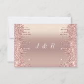 Roos Gold Wedding Uitnodiging - Gepersonaliseerd (Achterkant)