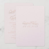 Roos Gold Wedding-uitnodigingen Kaart (Voorkant / Achterkant)