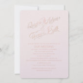 Roos Gold Wedding-uitnodigingen Kaart (Achterkant)