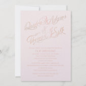 Roos Gold Wedding-uitnodigingen Kaart (Achterkant)