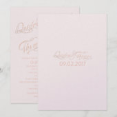 Roos Gold Wedding-uitnodigingen Kaart (Voorkant / Achterkant)