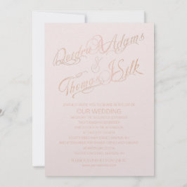 Roos Gold Wedding-uitnodigingen Kaart