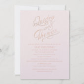 Roos Gold Wedding-uitnodigingen Kaart (Achterkant)