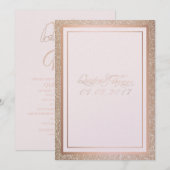 Roos Gold Wedding-uitnodigingen Kaart (Voorkant / Achterkant)